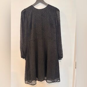 LOFT Black Long Sleeve Dress with Dots